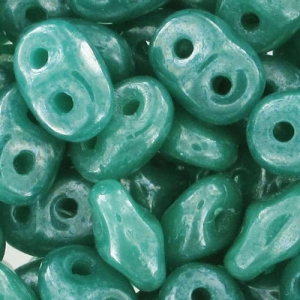 SuperDuo 2.5x5mm Luster Green Turquoise x10g