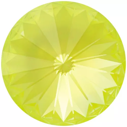 12mm PureCrystal 1122 Rivoli Cabochon - Crystal Electric Yellow Ignite x1