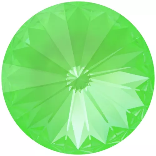 12mm PureCrystal 1122 Rivoli Cabochon - Crystal Electric Green Ignite x1