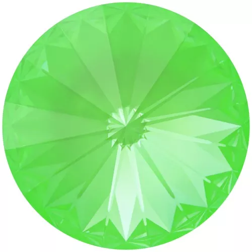 14mm PureCrystal 1122 Rivoli Cabochon - Crystal Electric Green Ignite x1