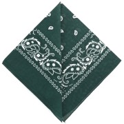 Bandana 100% cotton - Cashmere pattern - Fir green x1
