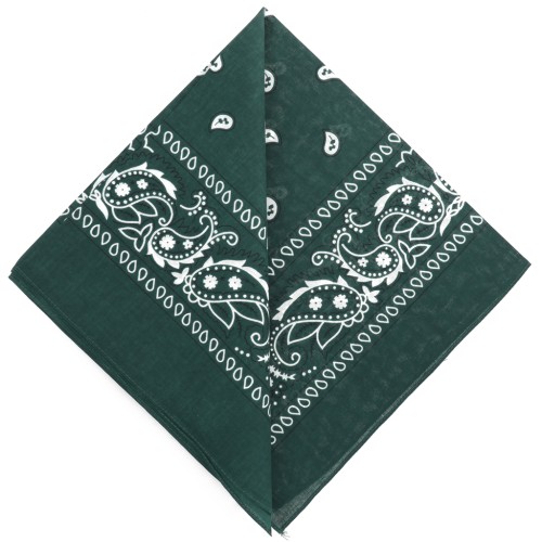 Bandana 100% cotton - Cashmere pattern - Fir green x1
