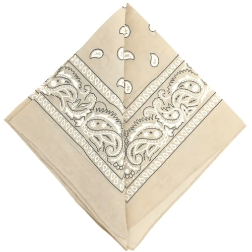 Bandana 100% cotton - Cashmere pattern - Beige x1