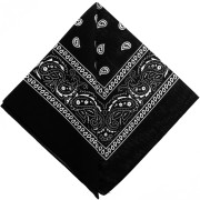 Bandana 100% cotton - Cashmere pattern - Black x1|raw }}