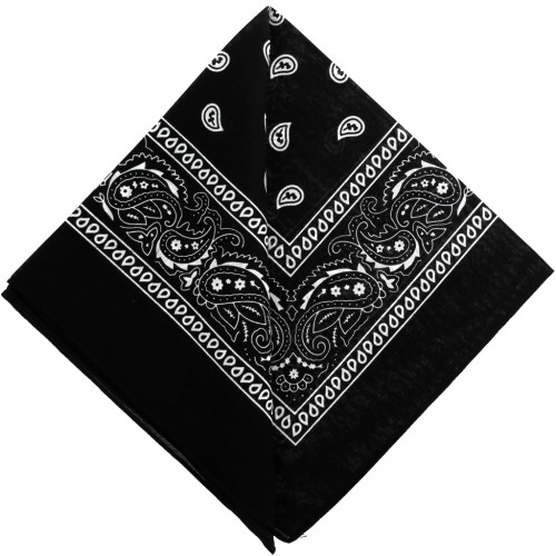 Bandana 100% cotton - Cashmere pattern - Black x1