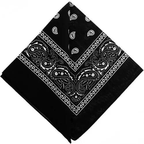 Bandana 100% cotton - Cashmere pattern - Black x1