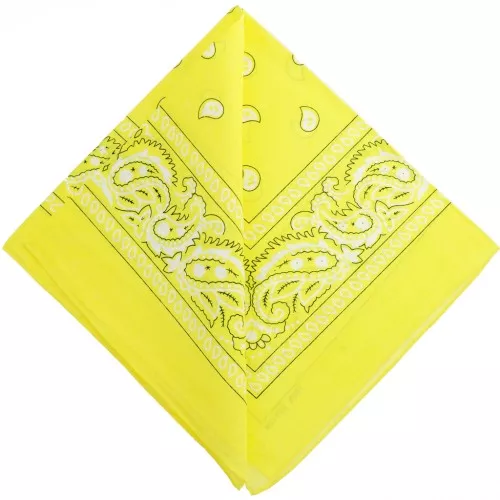 100% cotton bandana - Cashmere pattern - Lemon yellow x1
