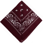 100% cotton bandana - Cashmere pattern - Burgundy x1|raw }}