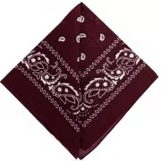 100% cotton bandana - Cashmere pattern - Burgundy x1