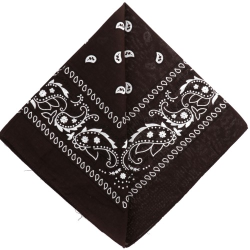 100% cotton bandana - Cashmere pattern - Dark brown x1