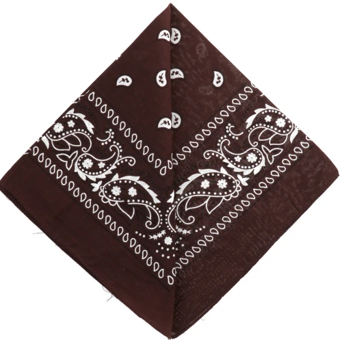 100% cotton bandana - Cashmere pattern - Dark brown x1