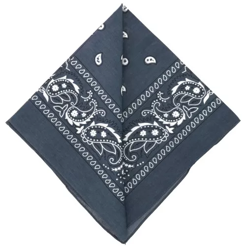 100% cotton bandana - Cashmere pattern - Dark grey x1