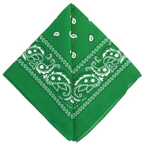 Bandana 100% cotton - Cashmere pattern - Dark green x1