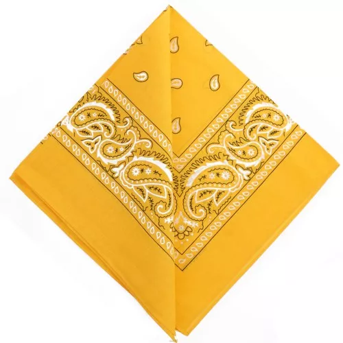 Bandana 100% cotton - Cashmere pattern - Dark yellow x1