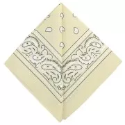 Bandana 100% cotton - Cashmere pattern - Ecru x1