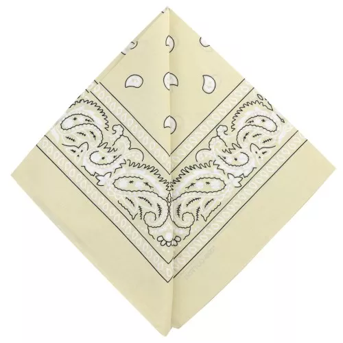Bandana 100% cotton - Cashmere pattern - Ecru x1