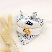 Bandana 100% cotton - Cashmere pattern - Ecru x1