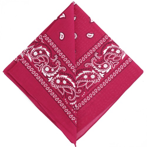 Bandana 100% cotton - Cashmere pattern - Fuchsia x1