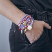 Bandana 100% cotton - Cashmere pattern - Fuchsia x1