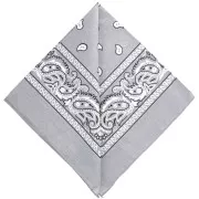 Bandana 100% coton - motif Cachemire - Gris clair x1