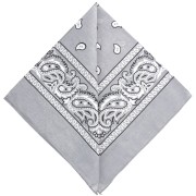 Bandana 100% cotton - Cashmere pattern - Light grey x1