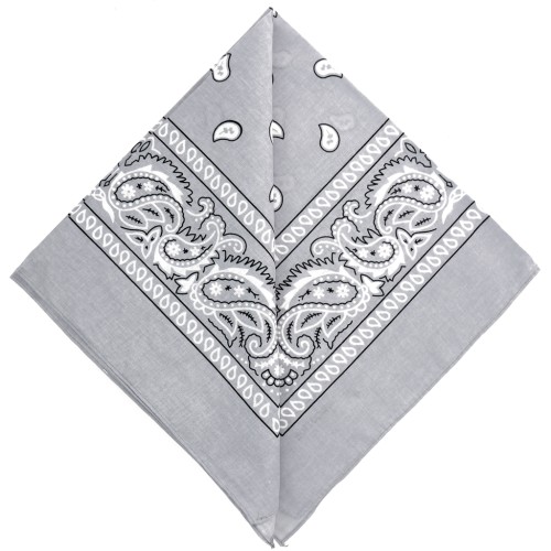 Bandana 100% cotton - Cashmere pattern - Light grey x1