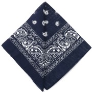 Bandana 100% cotton - Cashmere pattern - Navy Blue x1|raw }}