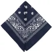 Bandana 100% cotton - Cashmere pattern - Navy Blue x1