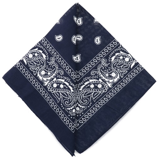Bandana 100% cotton - Cashmere pattern - Navy Blue x1