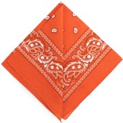 Bandana 100% cotton - Cashmere pattern - Orange x1|raw }}