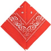 100% Cotton Bandana - Kashmir Pattern - Dark Orange x1