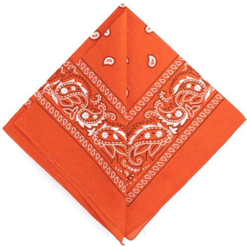 Bandana 100% cotton - Cashmere pattern - Orange x1