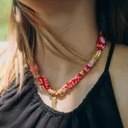 Bandana 100% cotton - Cashmere pattern - Orange x1