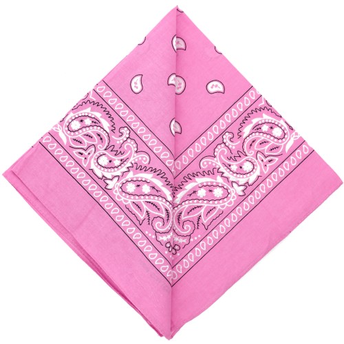 Bandana 100% cotton - Cashmere pattern - Pink x1