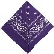 100% cotton bandana - Cashmere pattern - Dark purple x1