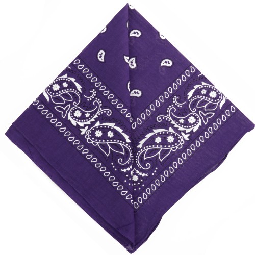 100% cotton bandana - Cashmere pattern - Dark purple x1
