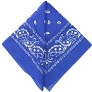 Bandana 100% cotton - Cashmere pattern - Royal blue x1|raw }}