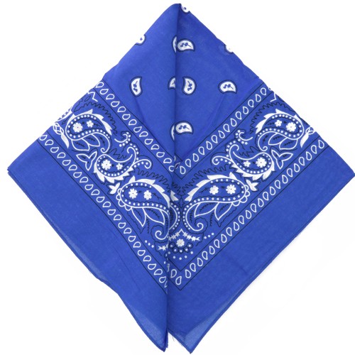 Bandana 100% cotton - Cashmere pattern - Royal blue x1