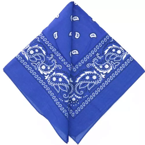 Bandana 100% cotton - Cashmere pattern - Royal blue x1