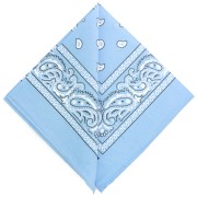 100% cotton bandana - Cashmere pattern - Sky blue x1