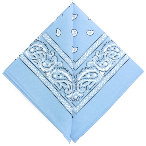 100% cotton bandana - Cashmere pattern - Sky blue x1