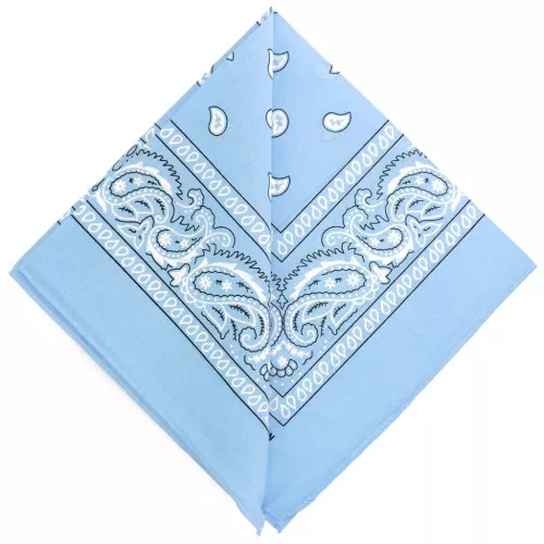 100% cotton bandana - Cashmere pattern - Sky blue x1