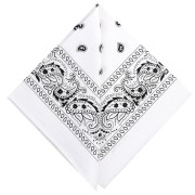 Bandana 100% cotton - Cashmere pattern - White x1