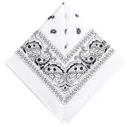 Bandana 100% cotton - Cashmere pattern - White x1
