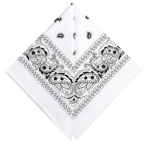 Bandana 100% cotton - Cashmere pattern - White x1