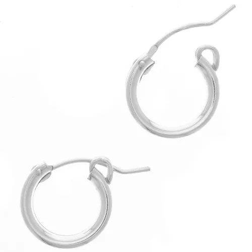 13mm 925 Sterling Silver Hoop earrings - Wire 2.2mm x2