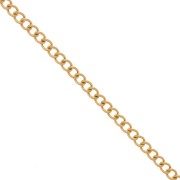 6mm - Stainless steel 316L Rombo ribbed chain - Gold x50cm