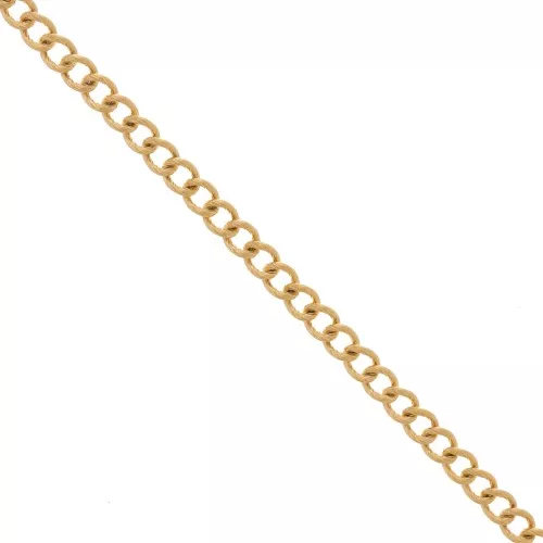 6mm - Stainless steel 316L Rombo ribbed chain - Gold x50cm