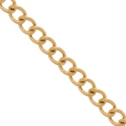 6mm - Stainless steel 316L Rombo ribbed chain - Gold x50cm