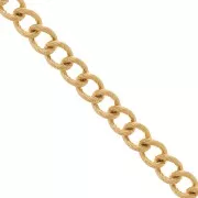 6mm - Stainless steel 316L Rombo ribbed chain - Gold x50cm